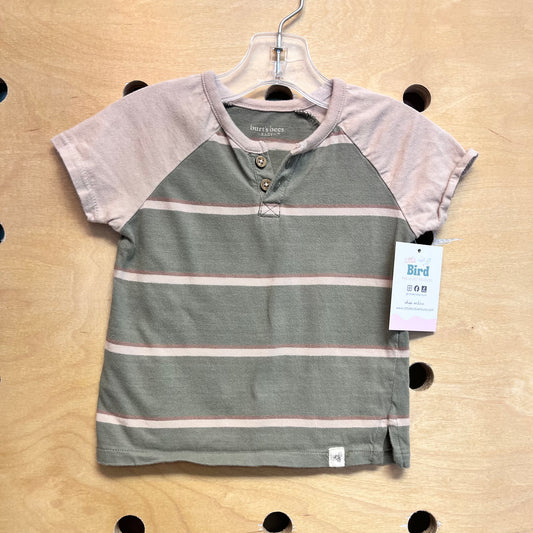 Beige & Green Organic Henley