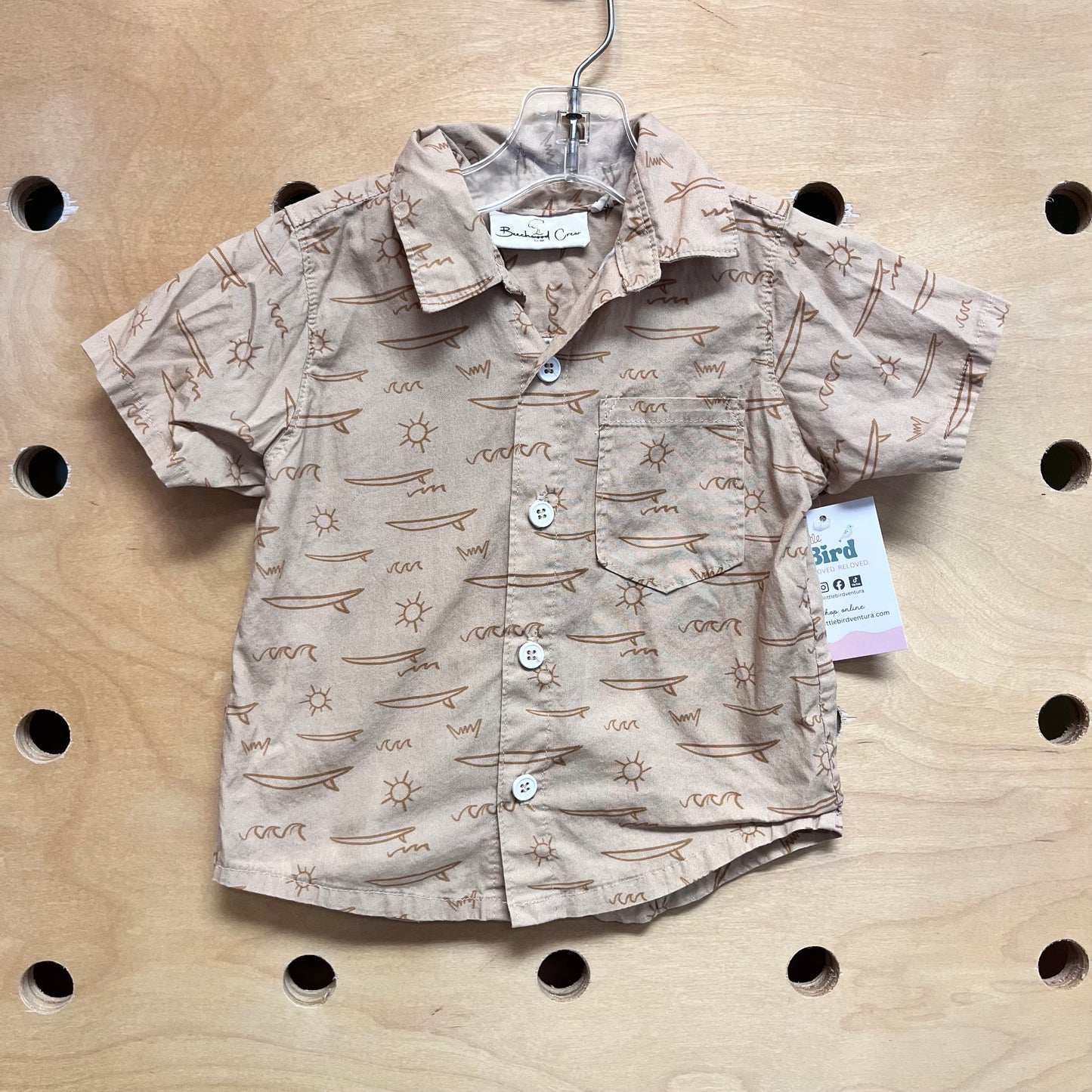 Tan Sun & Surf Button Up