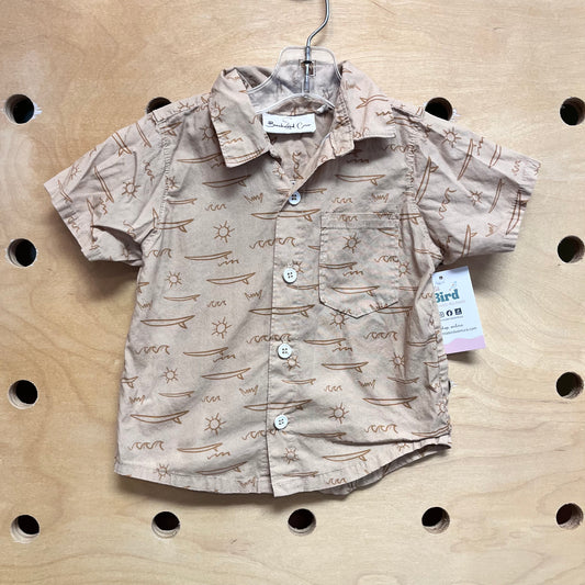 Tan Sun & Surf Button Up
