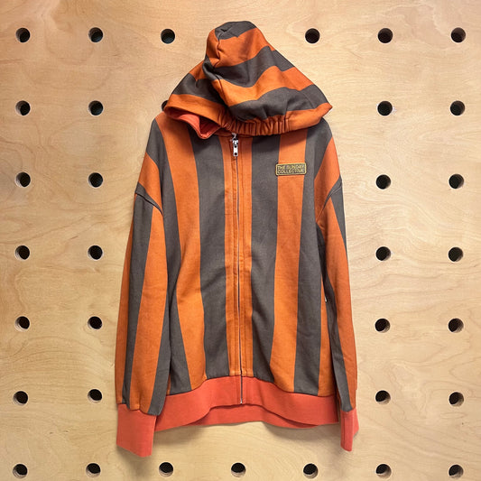 Orange & Brown Organic Striped Zip Hoodie