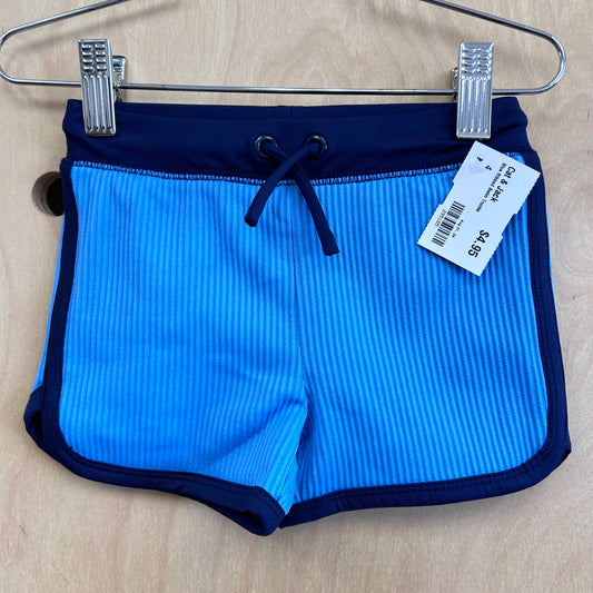 Blue Ribbed Swim Trunks