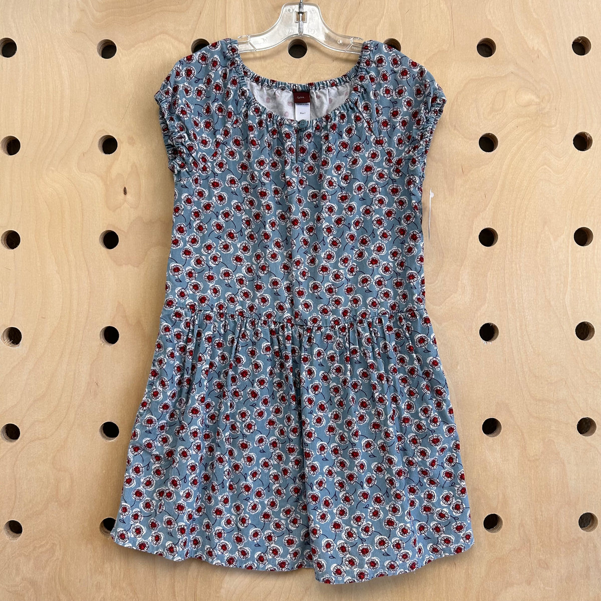 Blue Floral Cord Dress