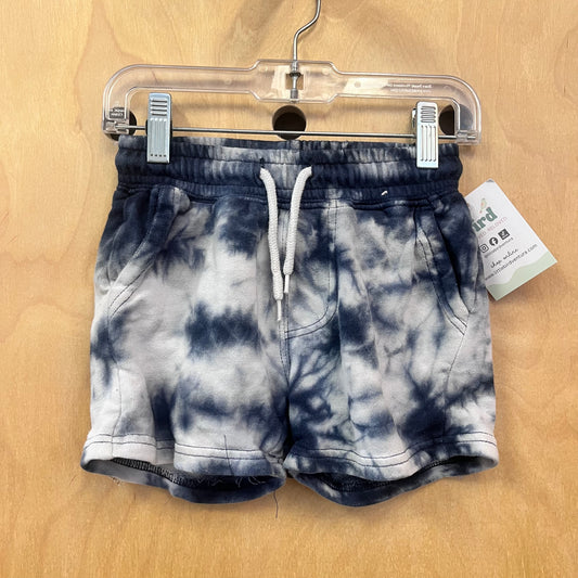 Blue Tie Dye Drawstring Shorts