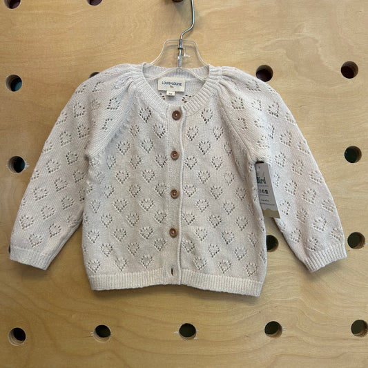 Cream Hearts Shimmer Cardigan