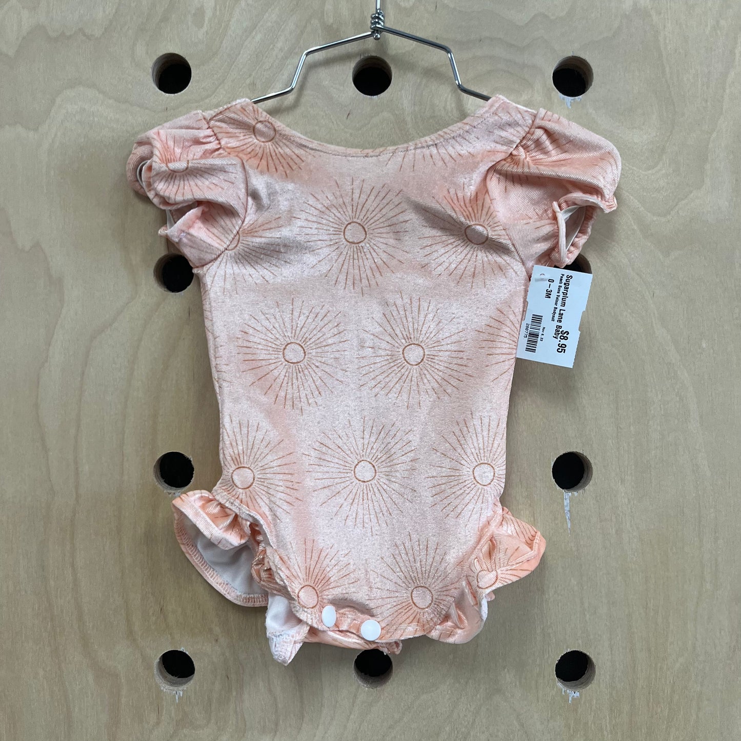 Peach Suns Velour Bodysuit