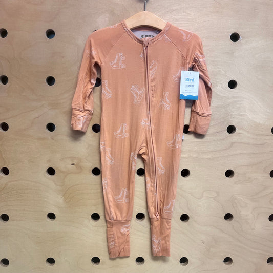 Orange Skates Bamboo Footies