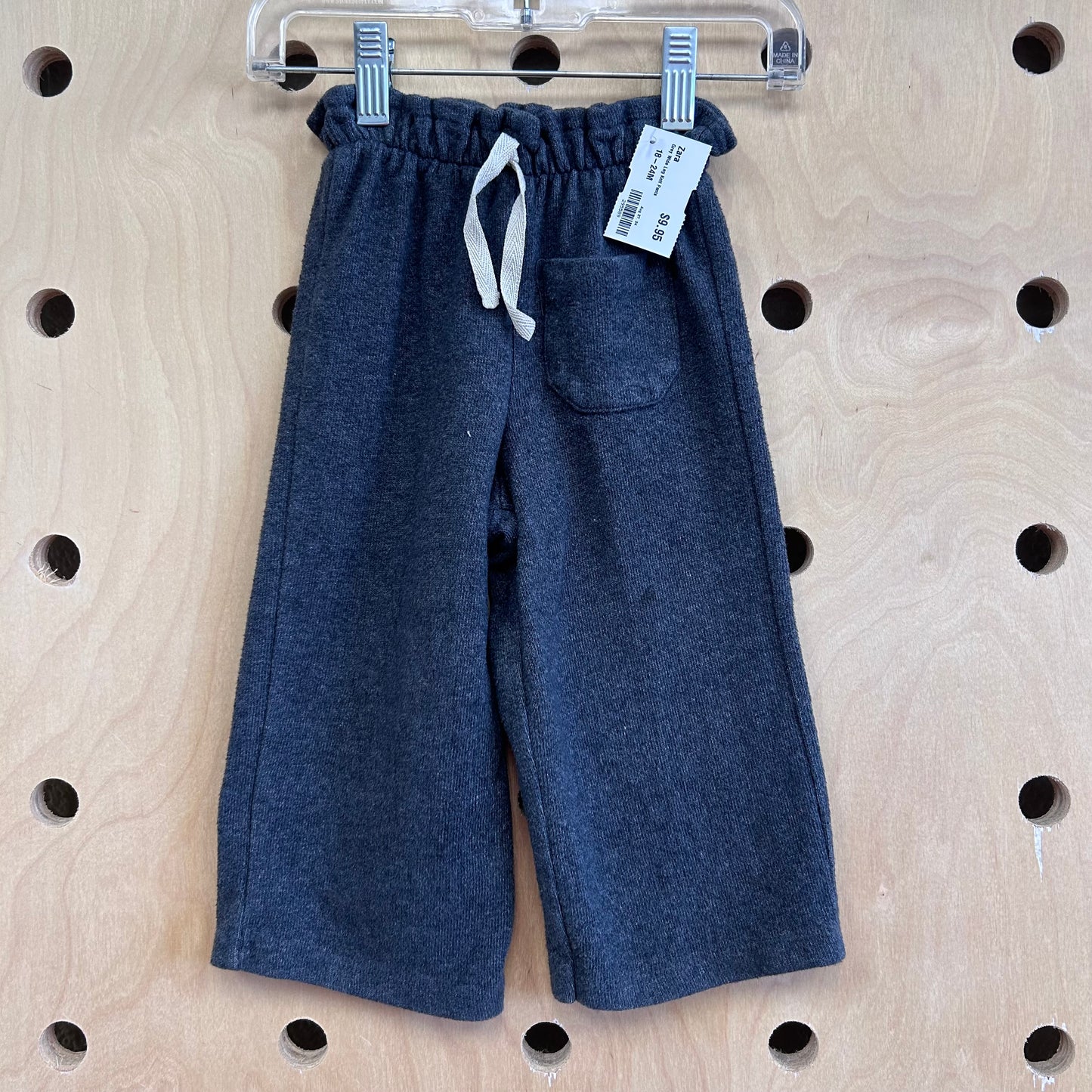 Grey Wide Leg Knit Pants