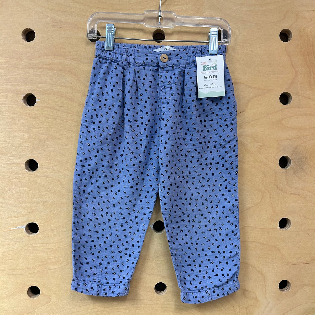 Periwinkle/Black Floral Pants