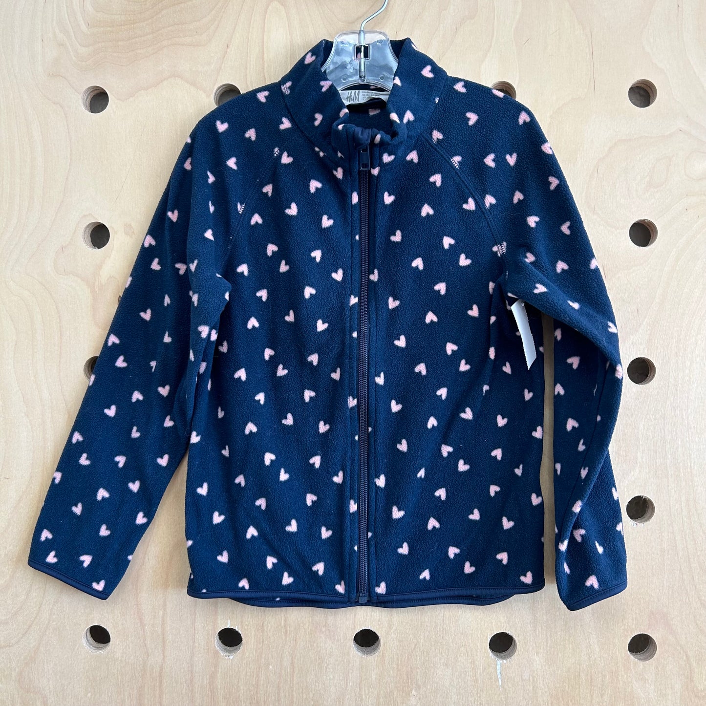 Navy + Pink Hearts Zip Jacket