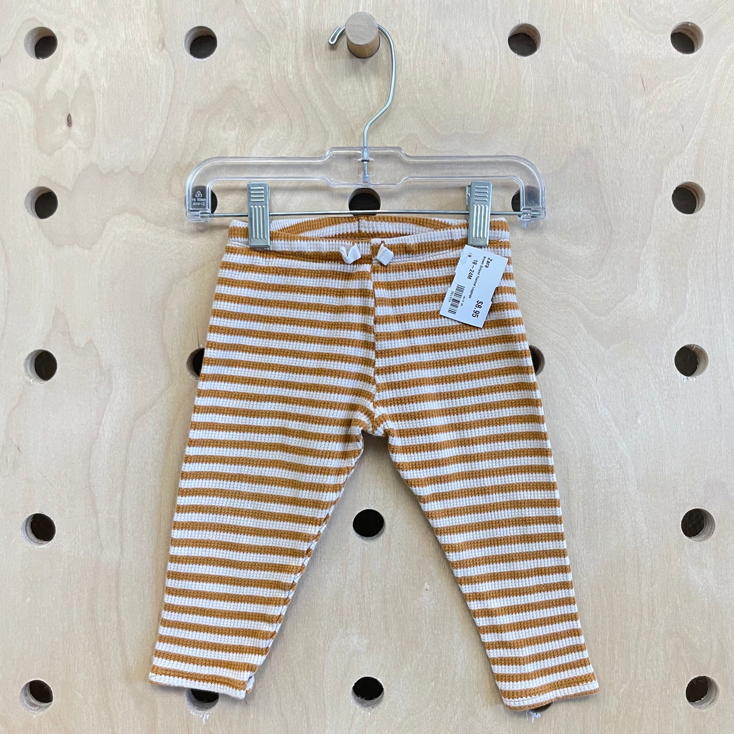 Brown Striped Thermal Leggings