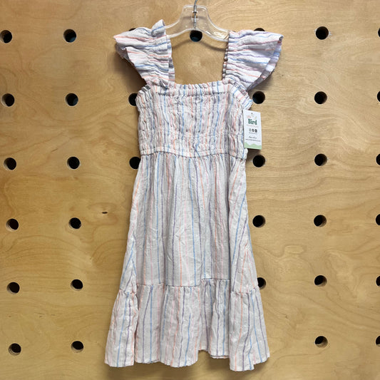 Multicolor Embroider Stripe Dress