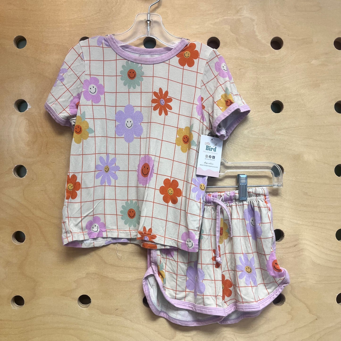 Beige Mod Floral Rayon Set