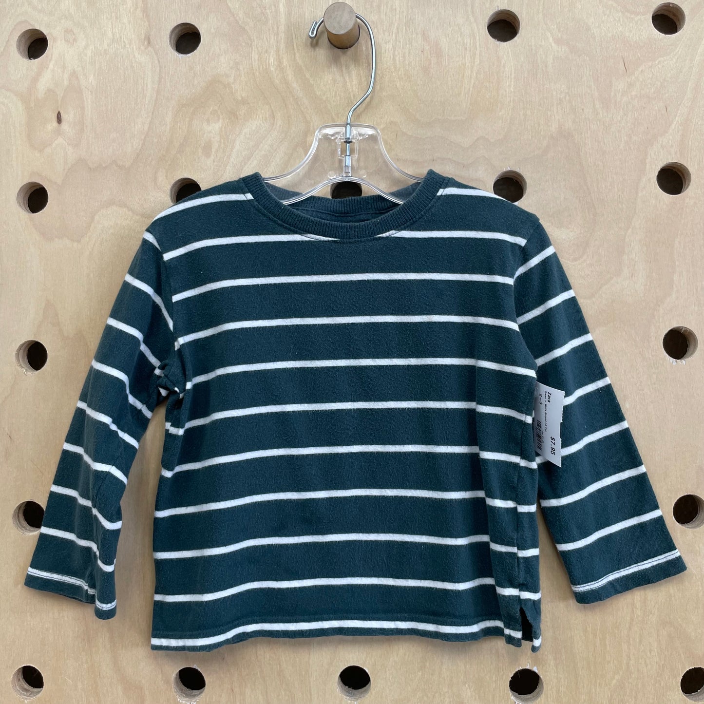 Green + White Striped LS Tee