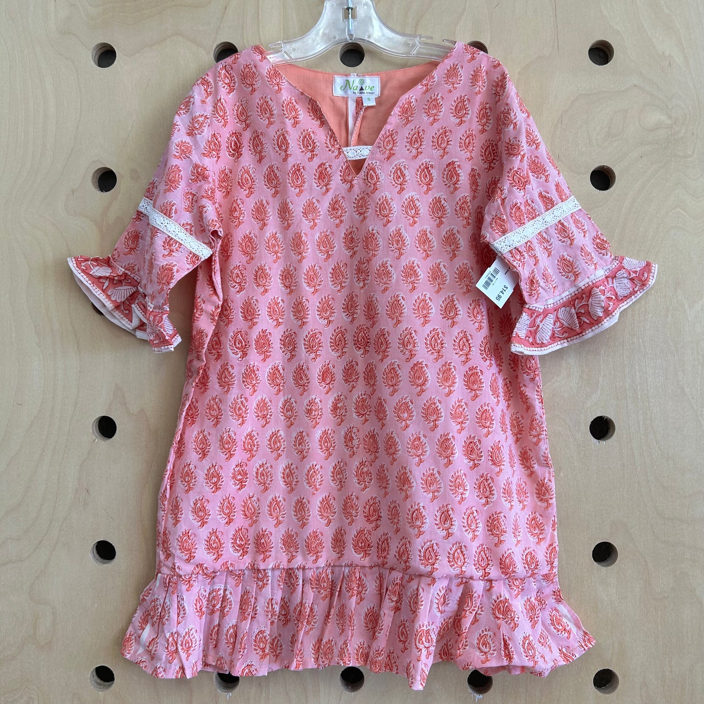 Pink Ruffle Sleeve Dress