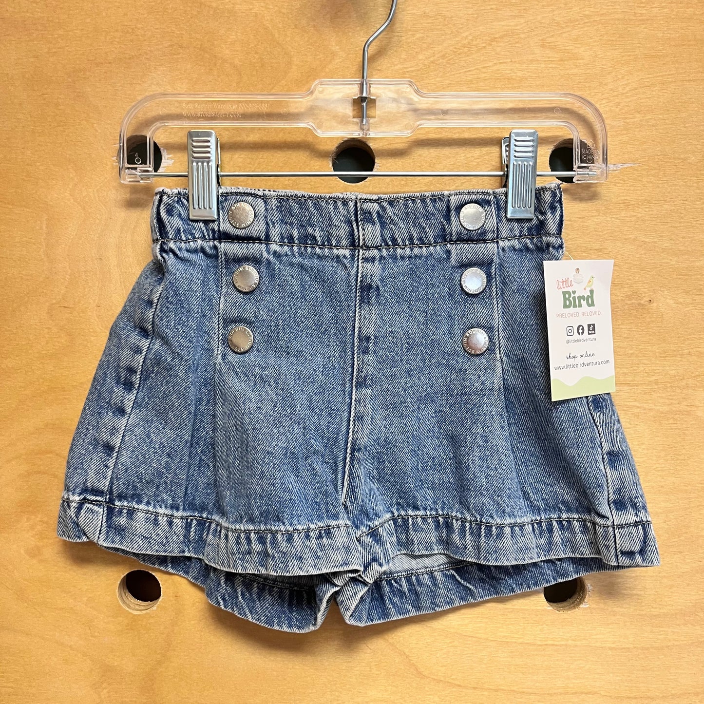 Denim Pleaded Shorts