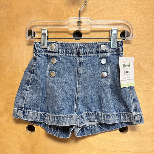 Denim Pleaded Shorts