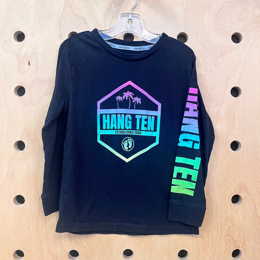 Black & Neon Logo LS Tee