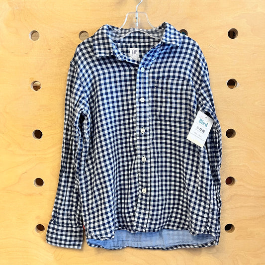 Blue/White Plaid Button Up
