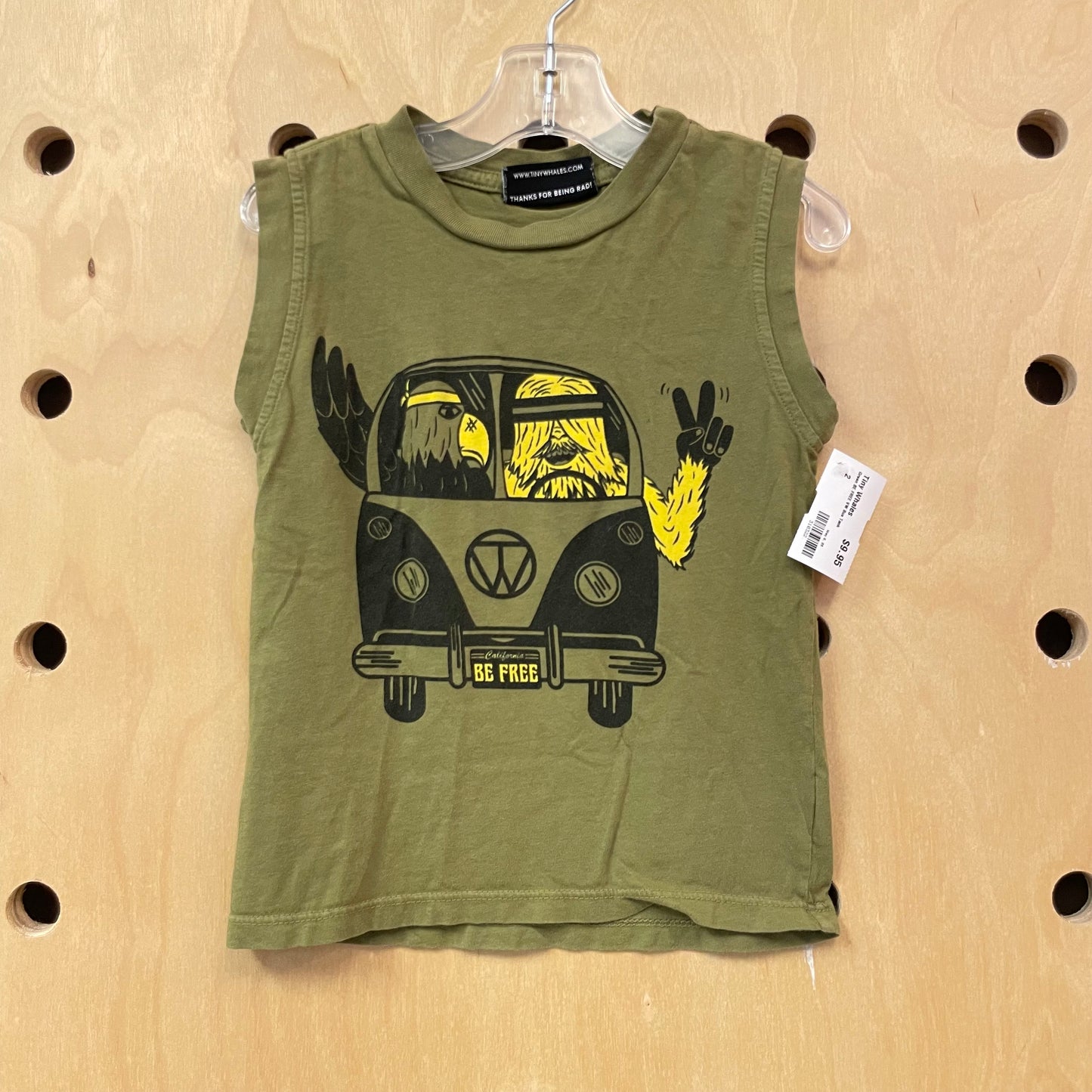 Green BE FREE VW Bus Tank