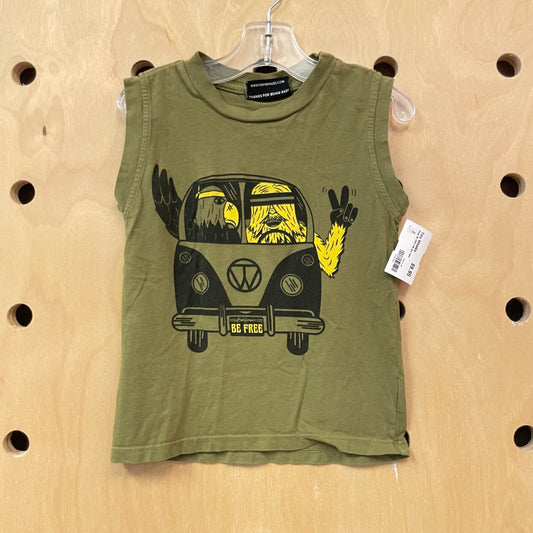 Green BE FREE VW Bus Tank