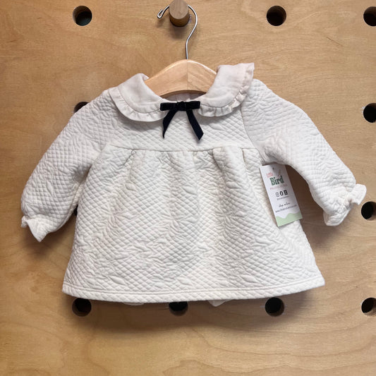 Cream Quilted/Black Bow Outfit