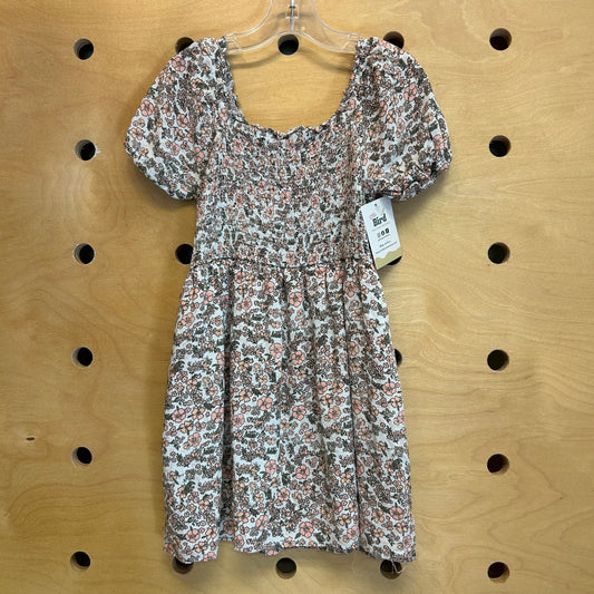 White Floral Smocked Dress