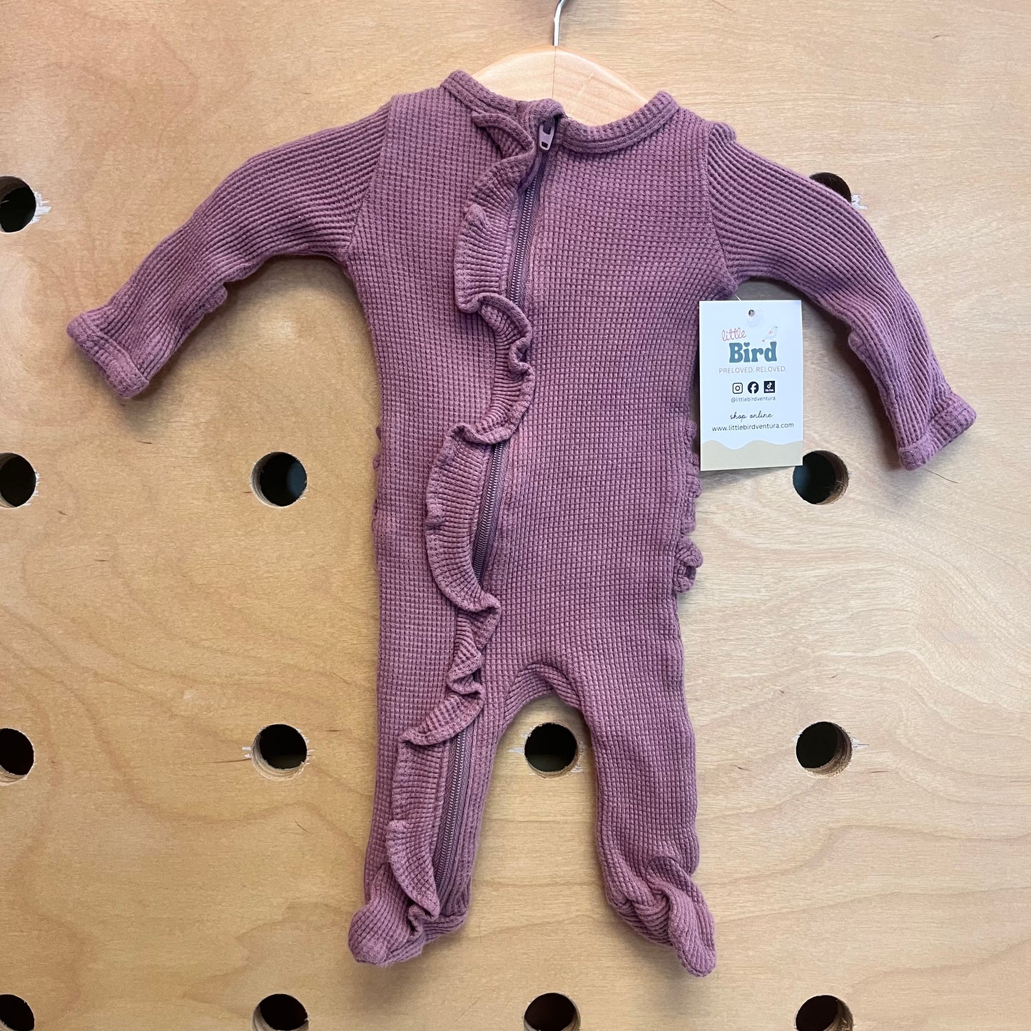 Organic Plum Waffle Footies