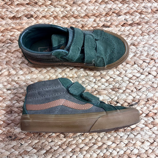 Green & Brown Mid V Sneakers