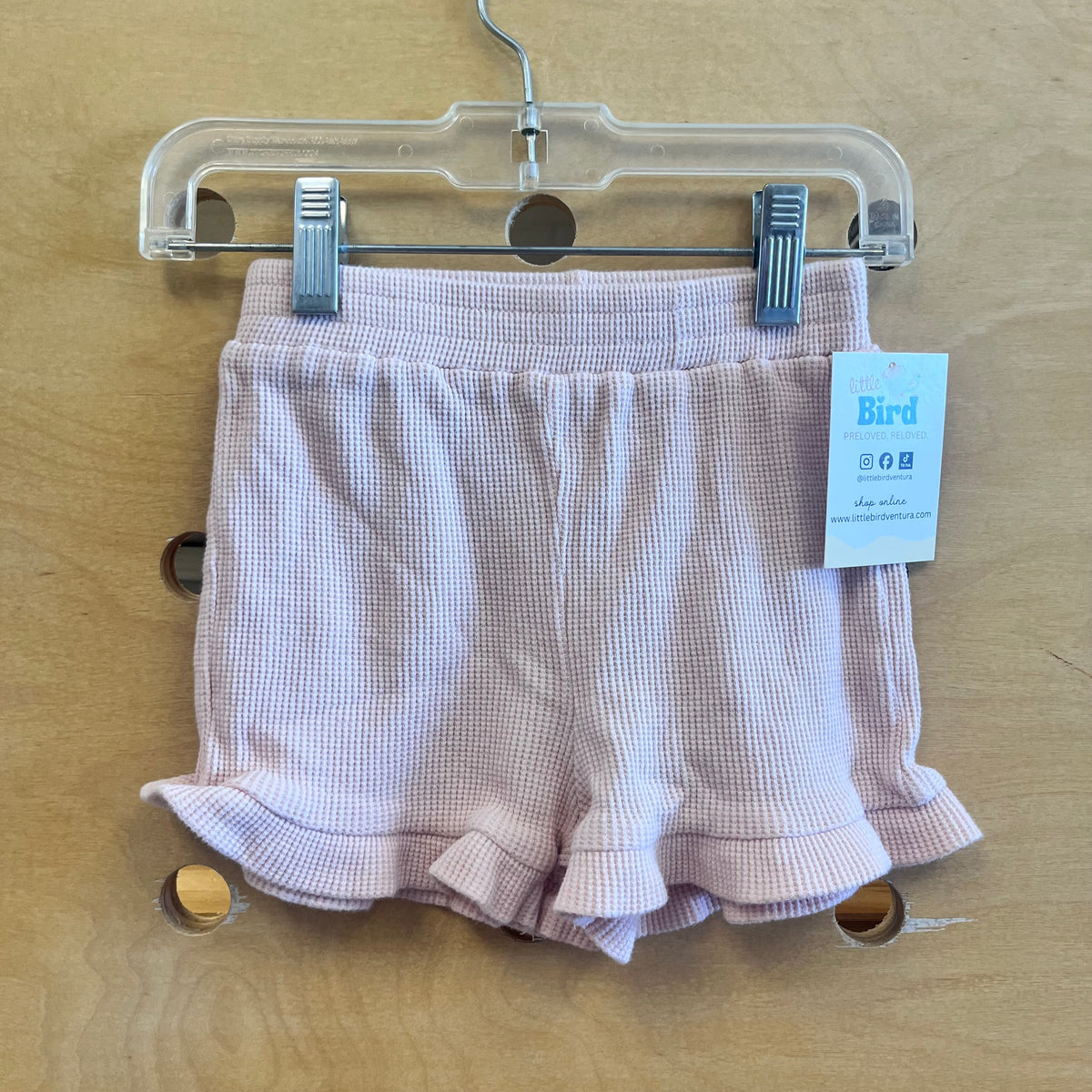 Pink Waffle Knit Organic Shorts