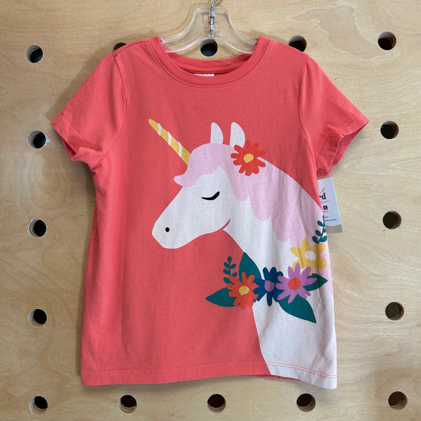 Orange Floral Unicorn Tee