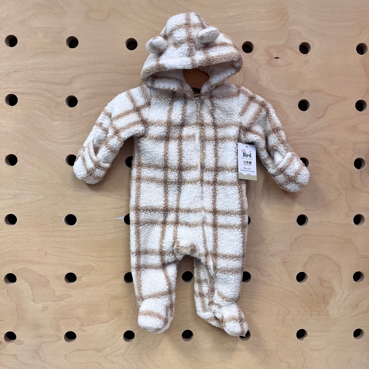 Tan Plaid Fleece Bunting
