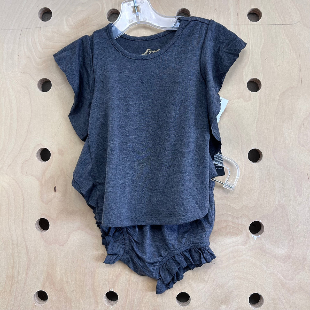 Grey Flutter Sleeve Top & Shorts NEW!