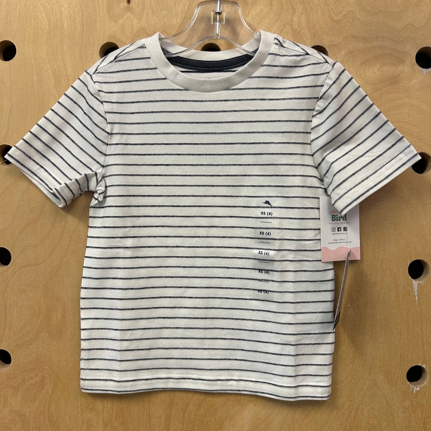 White & Blue Striped Tee NEW!