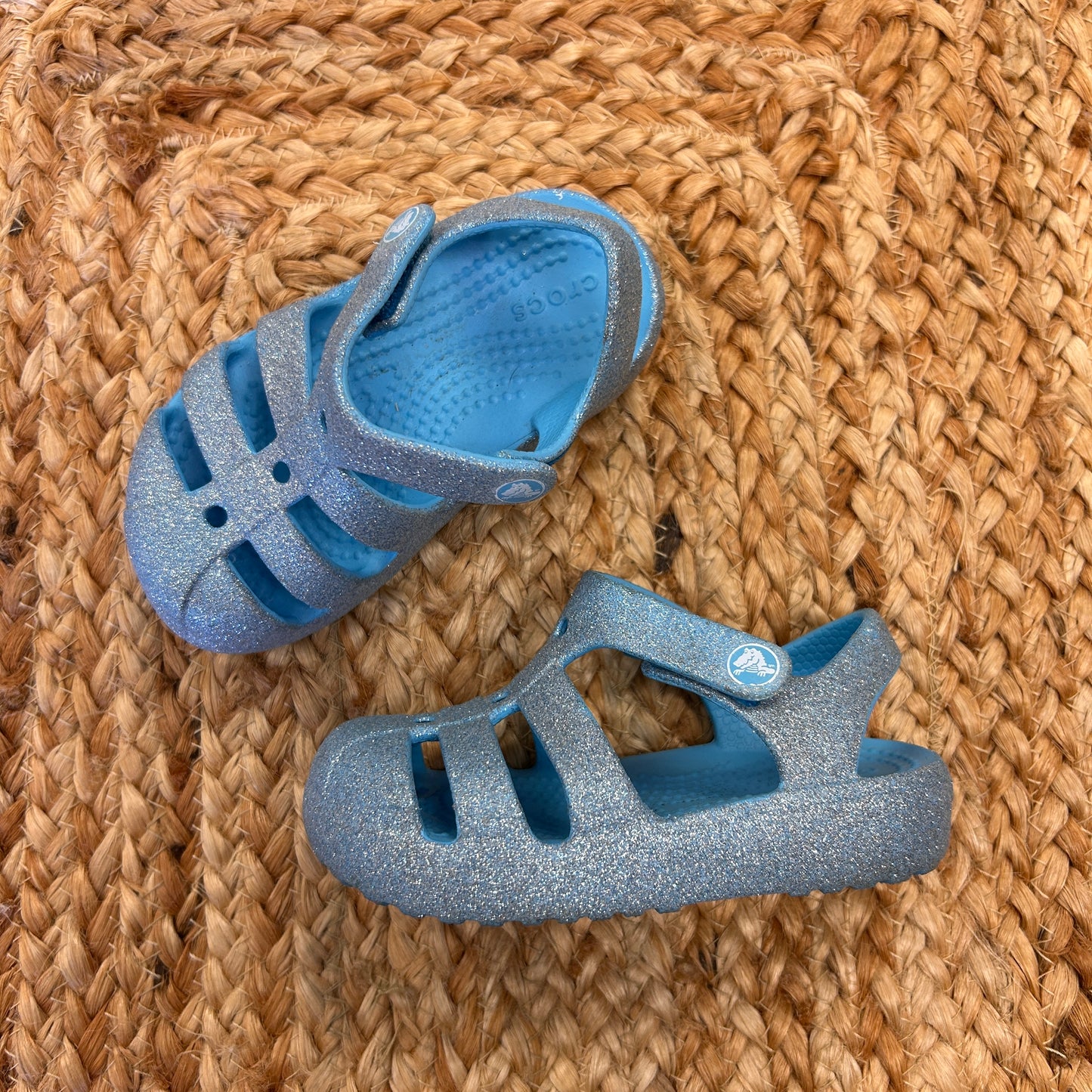 Blue Glitter Fisherman Sandals
