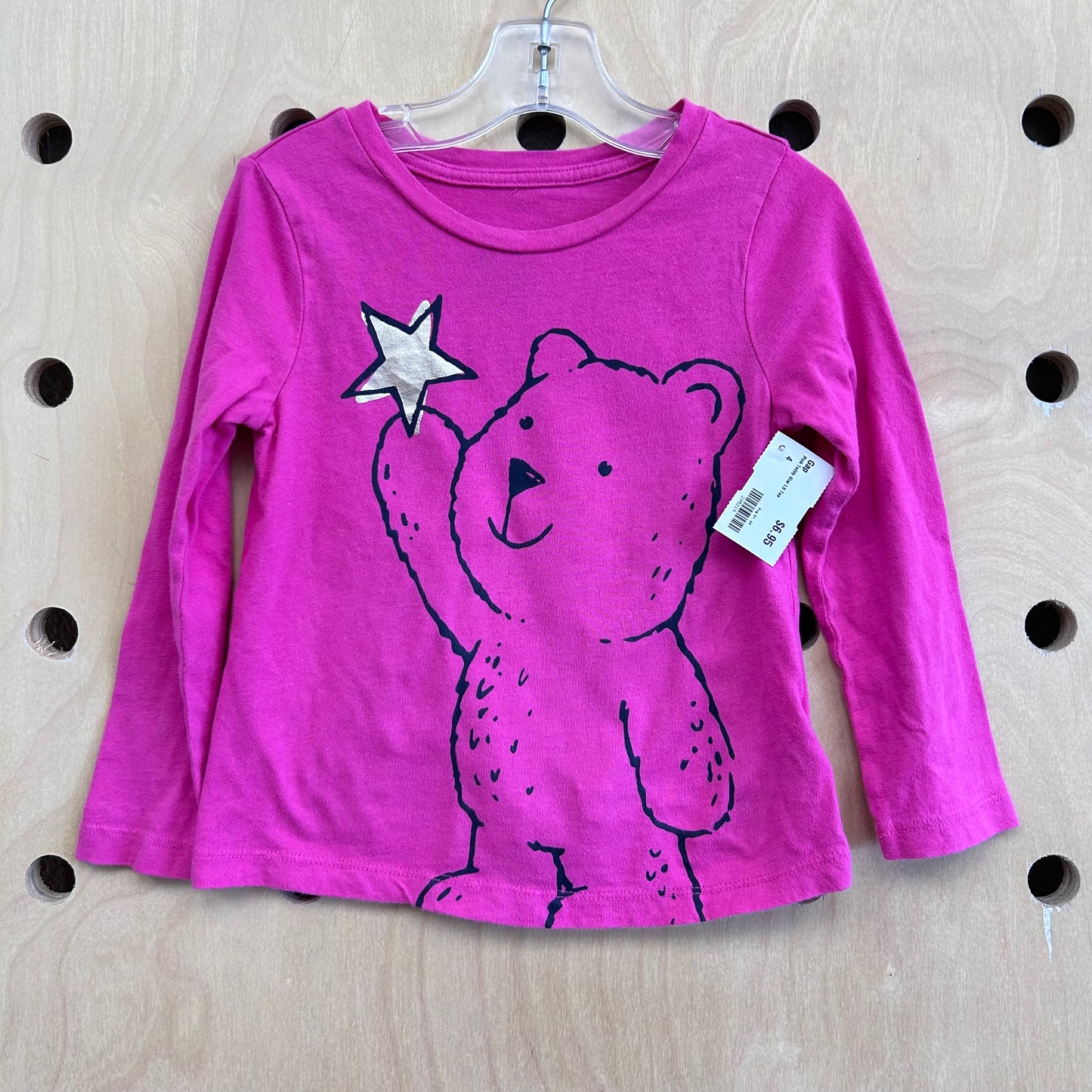 Pink Teddy Star LS Tee