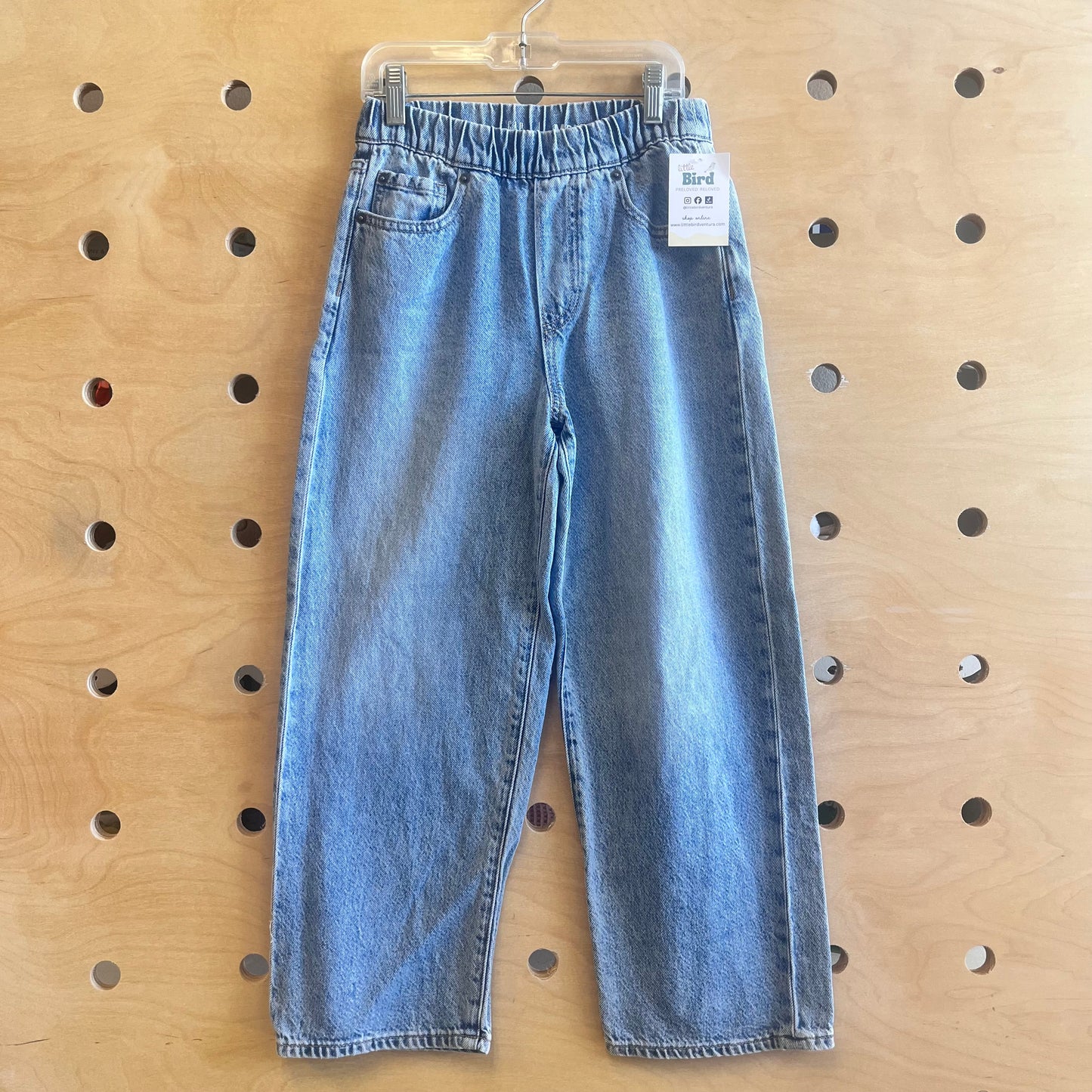 Elastic Waist Baggy Denim