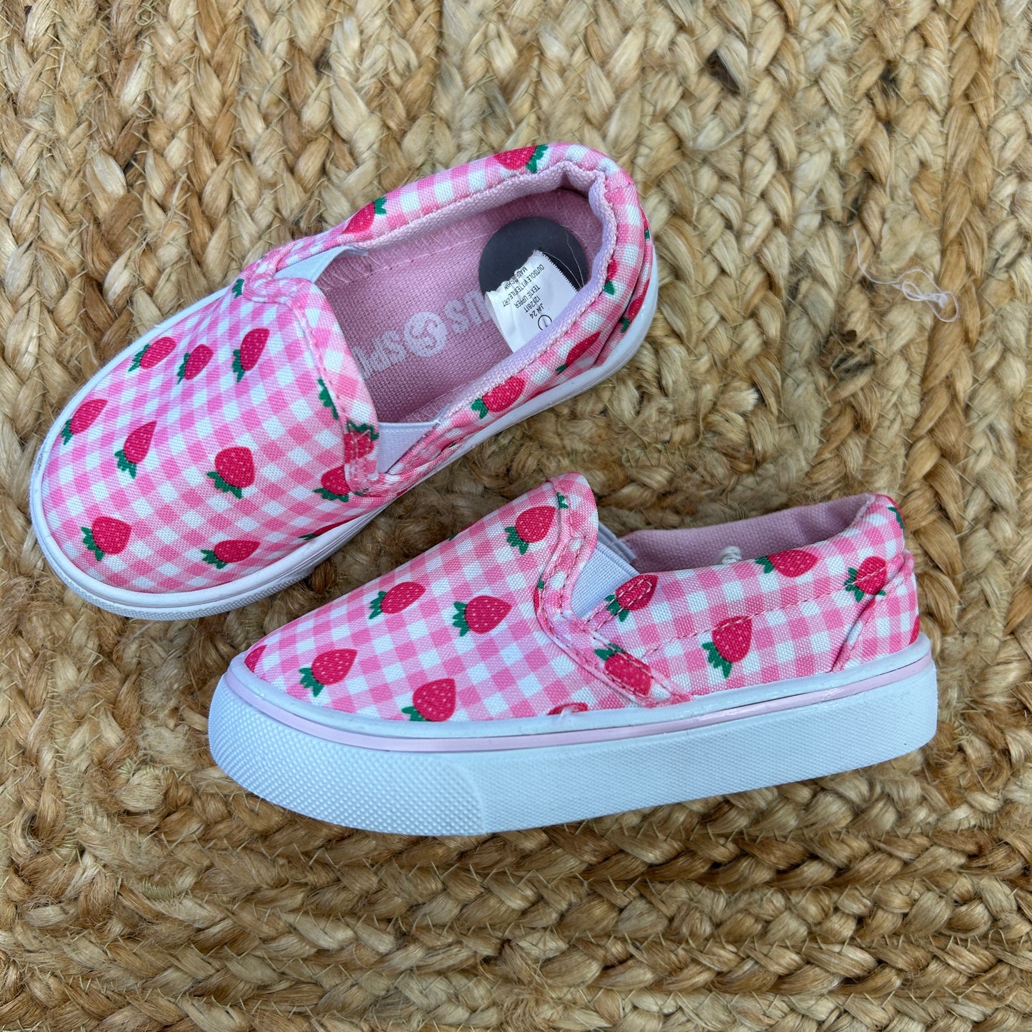 Pink Strawberry Slip Ons