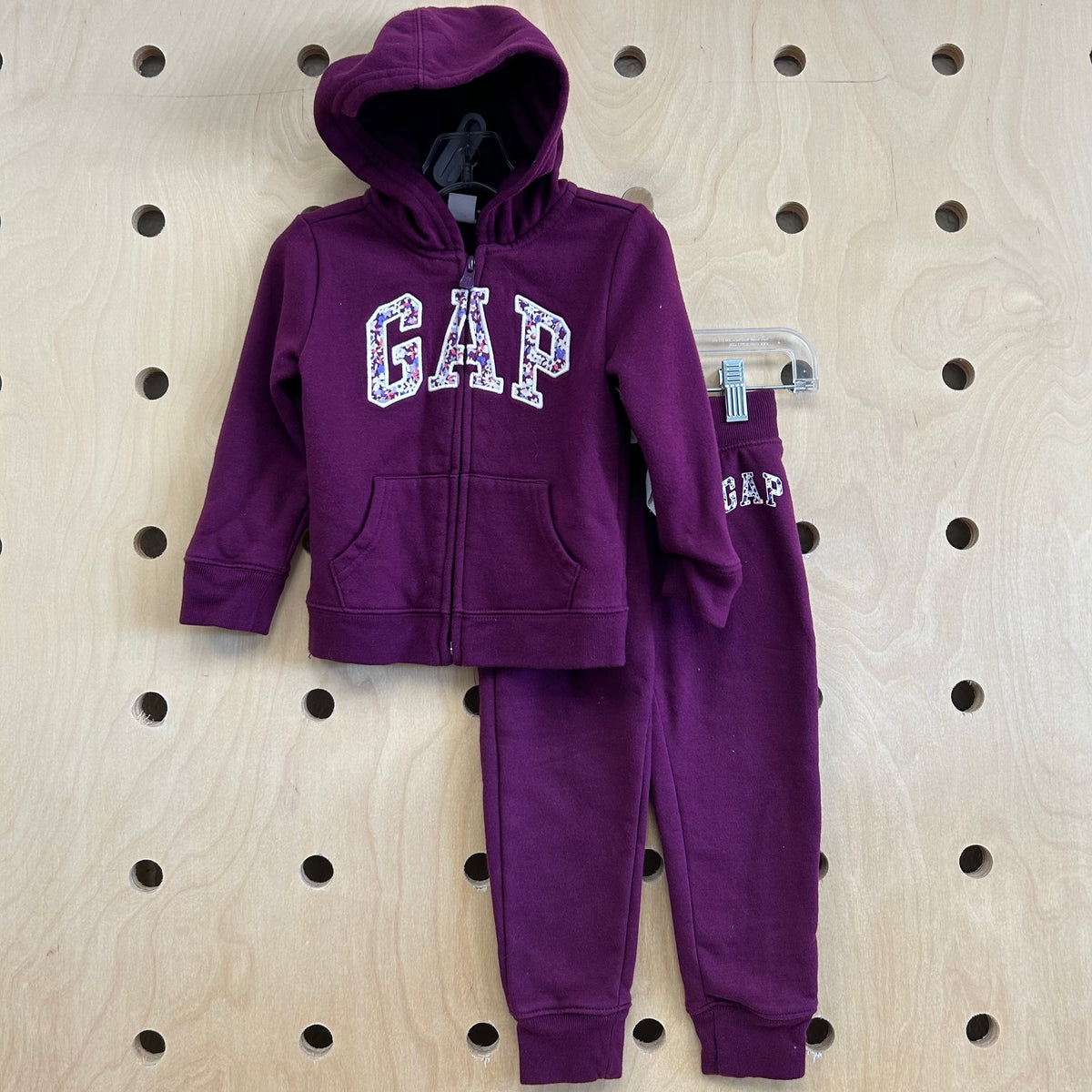 Plum Floral Logo Zip Hoodie Outfit