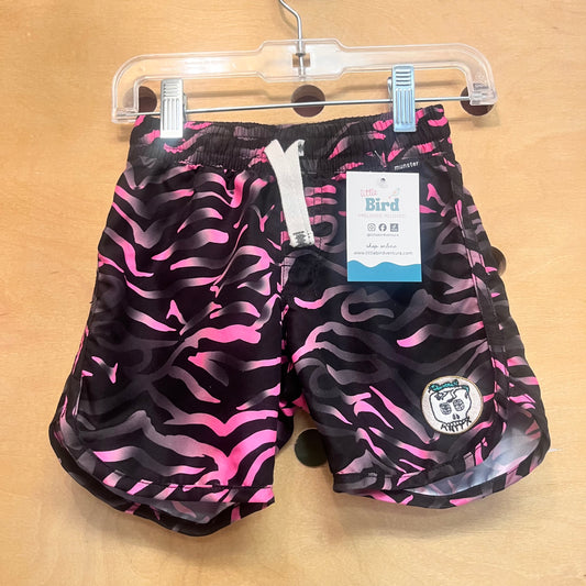 Black/Pink Drawstring Swim Shorts