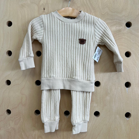 Cream Soft Ribbed Bear Outfit