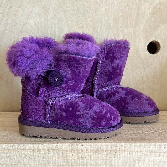 Purple Floral Bailey Button Boots