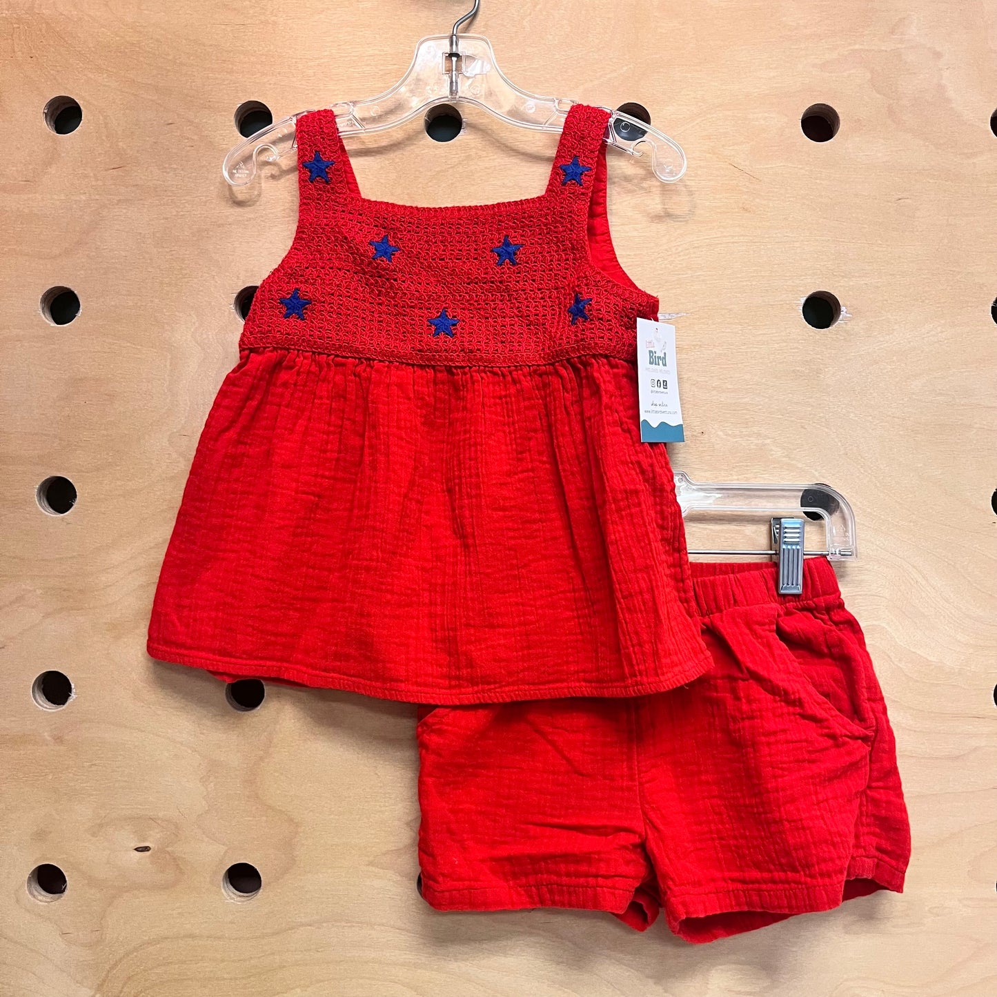 Red Gauze/Blue Stars Outfit