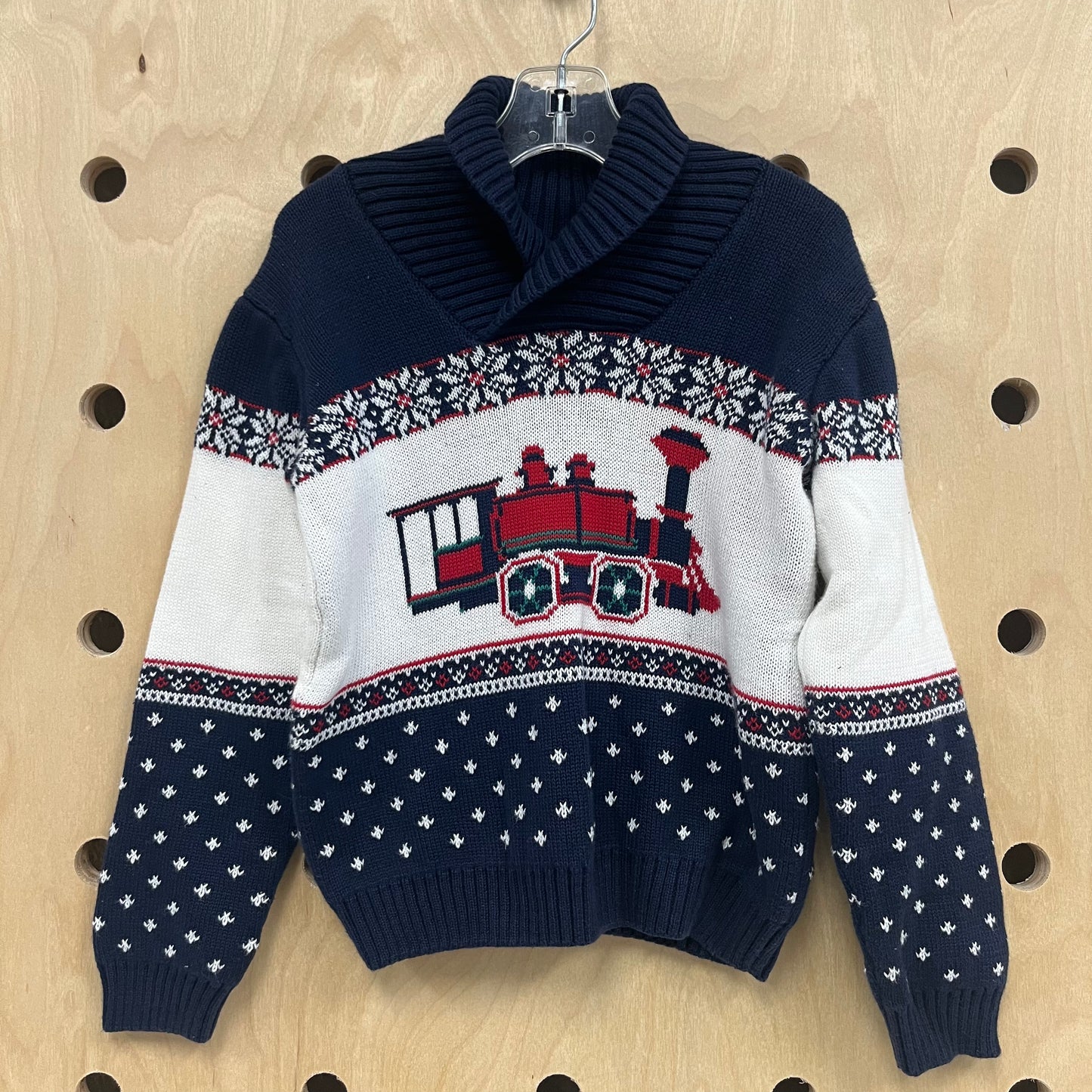 Navy+White Train Sweater