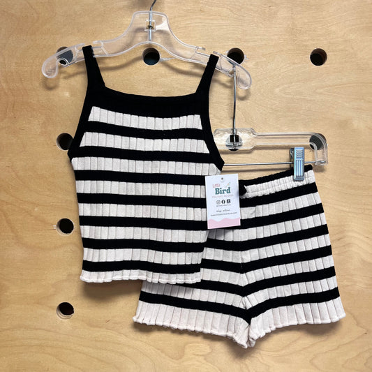 Black/White Striped Knit Outfit