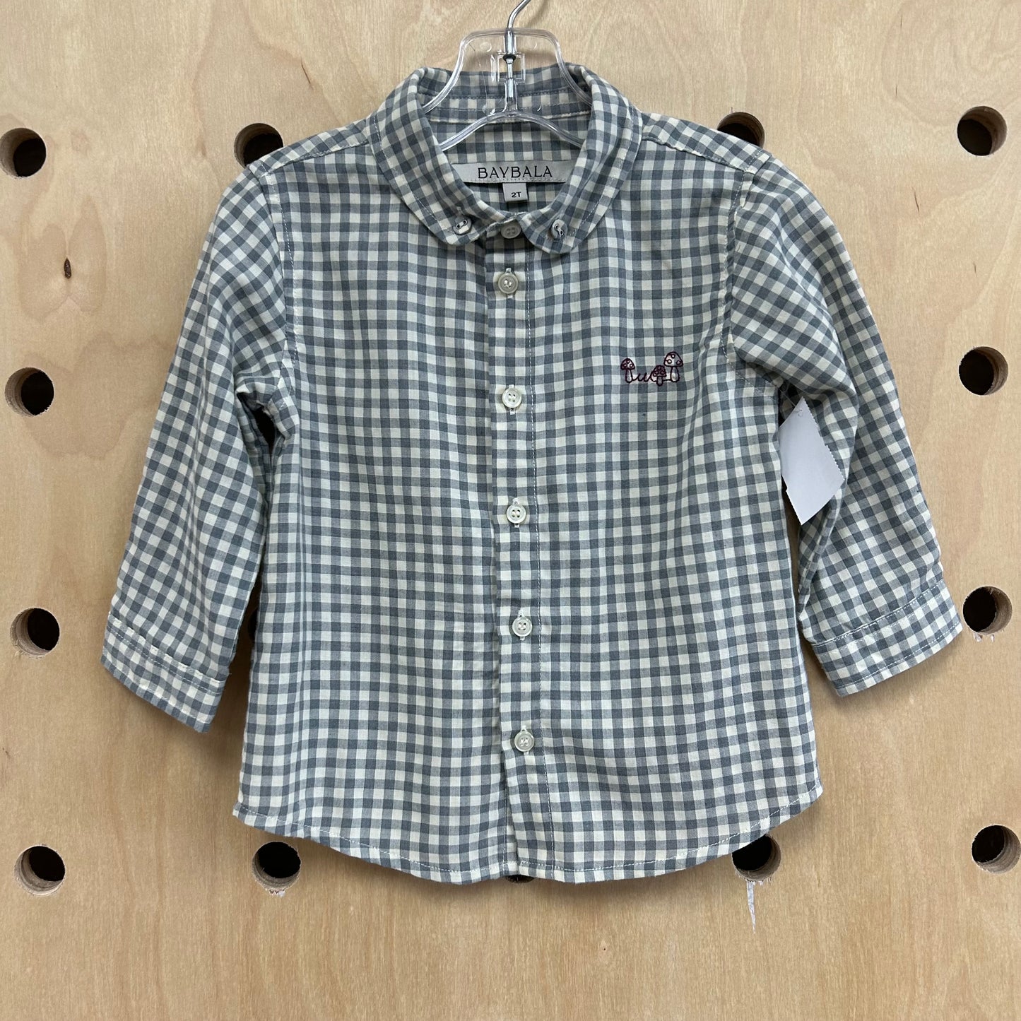 Grey Checkered Mushroom Shirt
