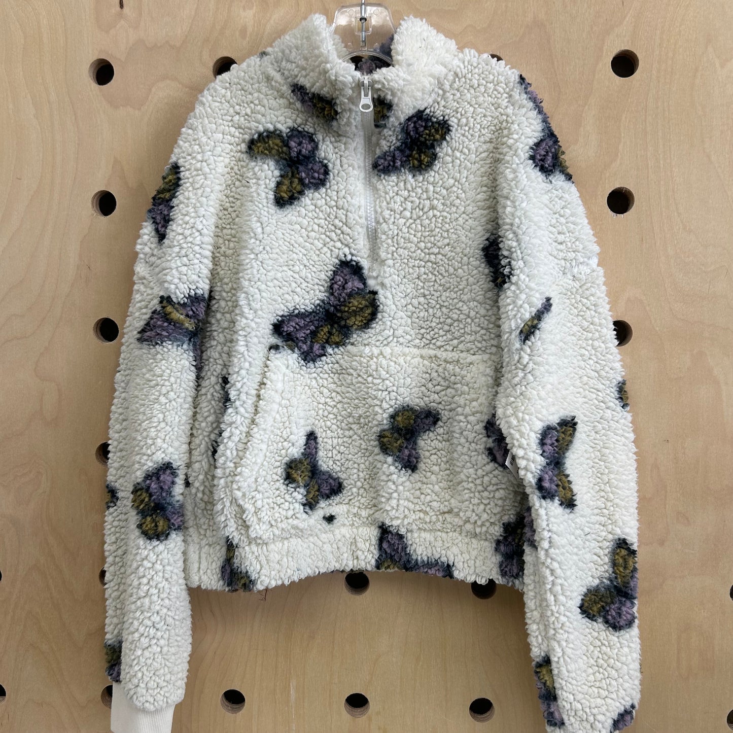 Cream Butterfly Sherpa Pullover