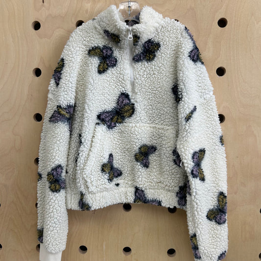 Cream Butterfly Sherpa Pullover