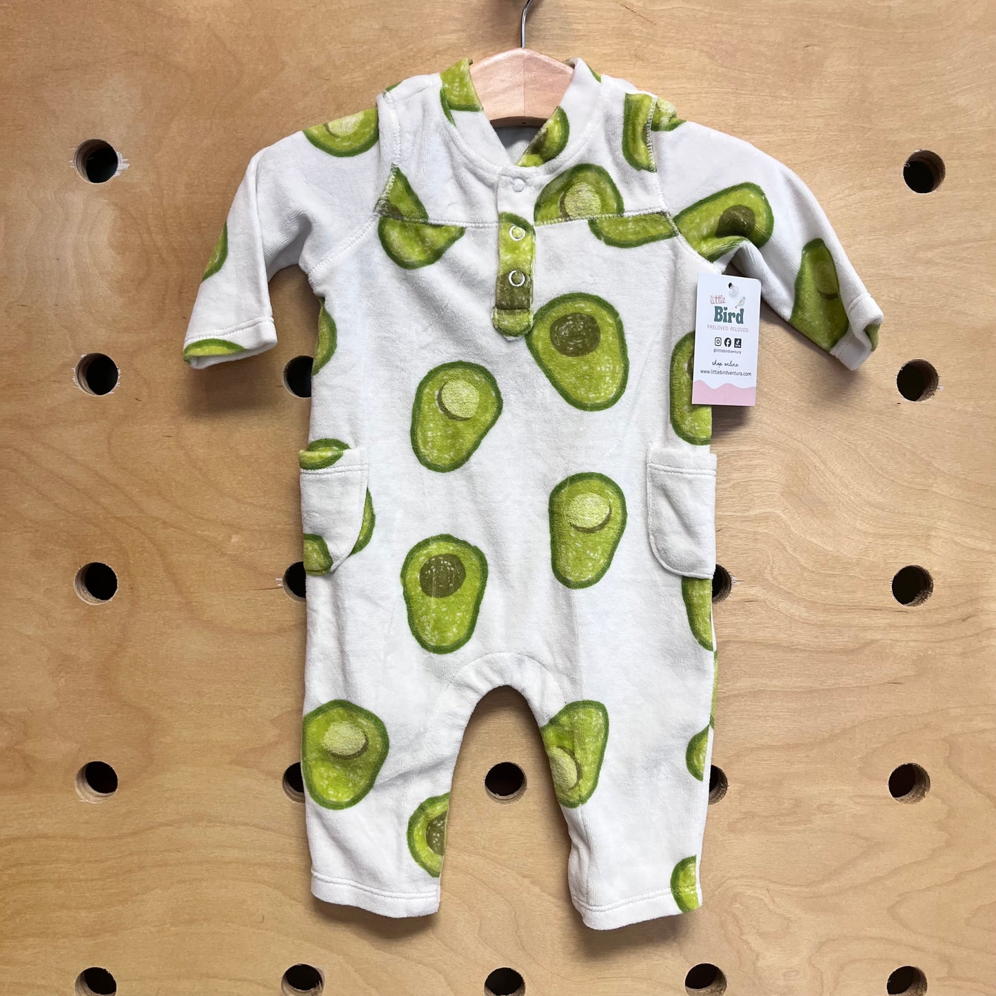 White Avocados Pocket Romper