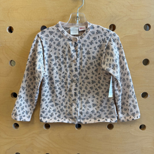 Cream/Blue Floral Button Up Cardigan