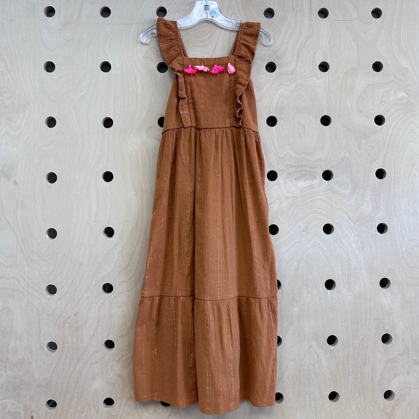 Brown Fringe Maxi Dress